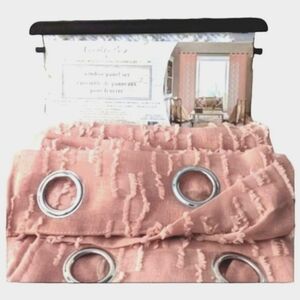 4 pc COUNTRY ROSE pink sheer drapes 36x84